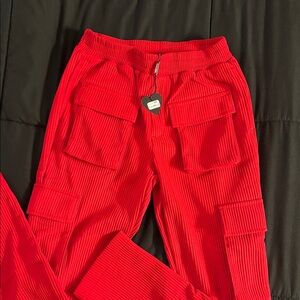 Fashion Nova Kids Red Cargo Pants